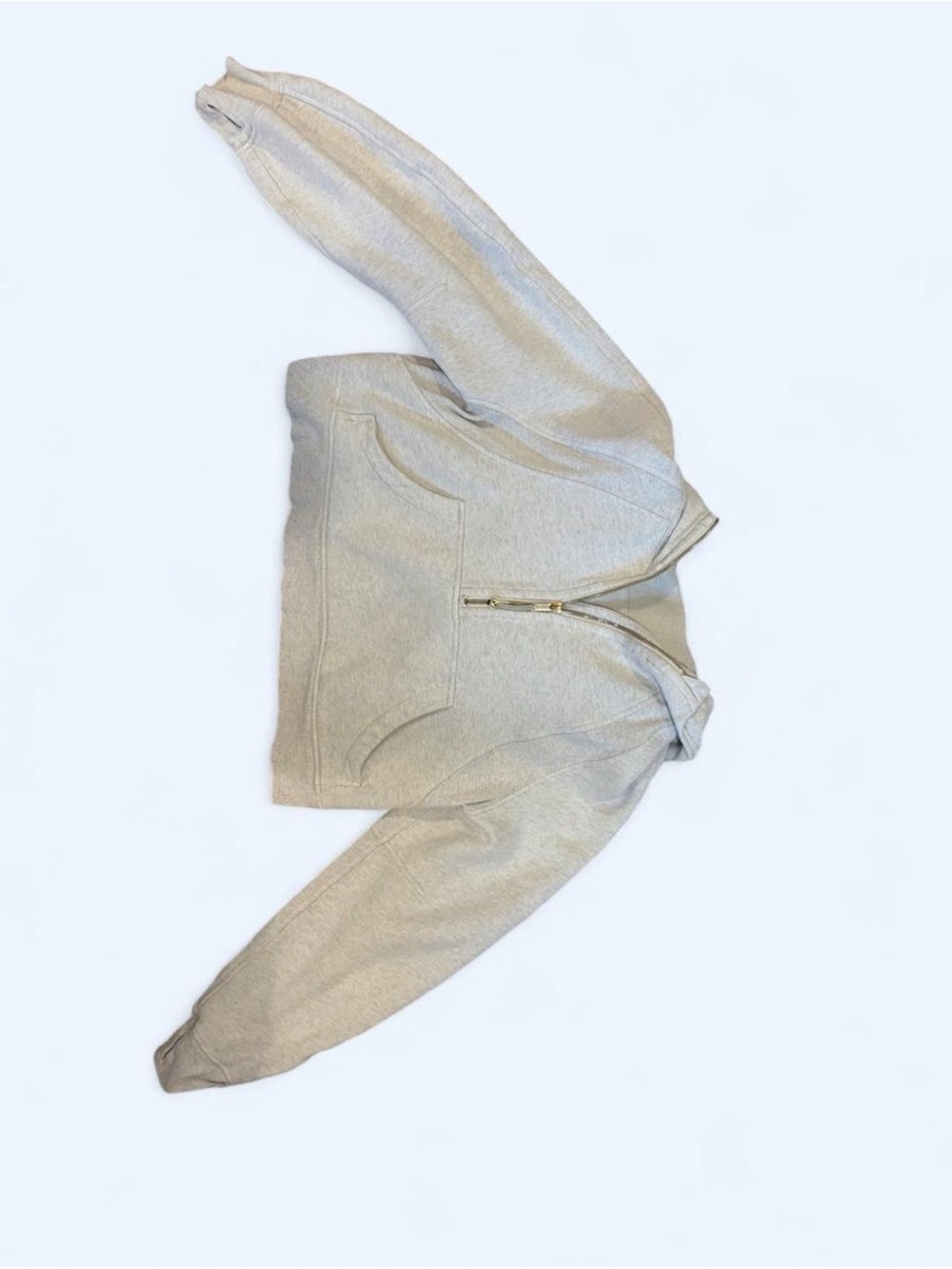 Light grey lululemon scuba with gold zipper